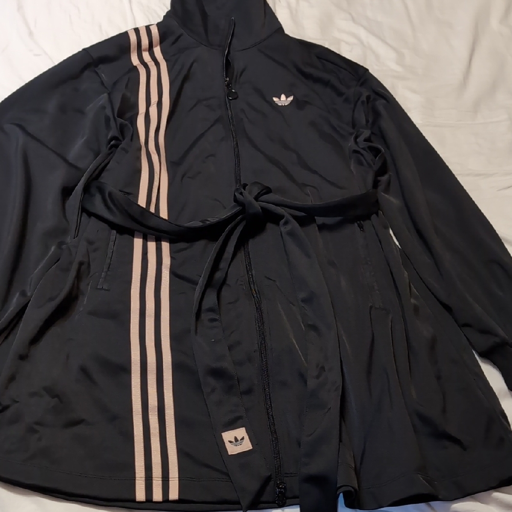 Adidas Black Dress with Cream Stripes